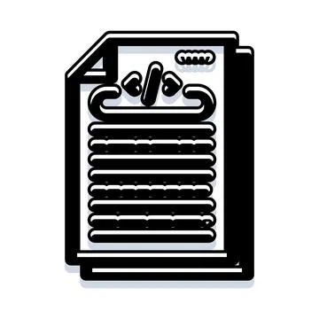 Code document file with programming language symbols Stockillustratie