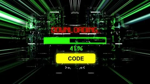Code download progress bar on the screen イラスト素材