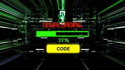 Code download progress bar on the screen Stock Photos