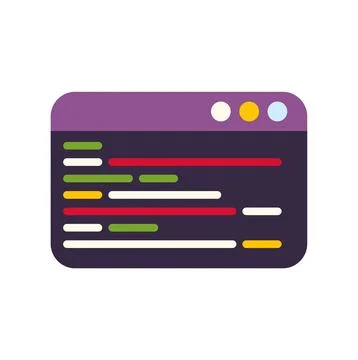 Code editing on a dark interface browser window Stock Illustration