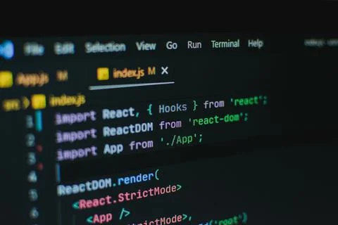Code editor photography Stock Photos