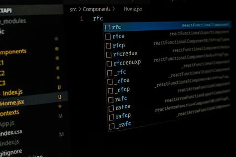 Code editor using react library 库存照片