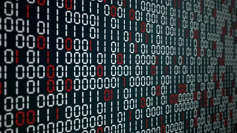 CODE ERRORE. Close up 3D Futuristic digital data code screen. abstract Stock Footage 155325390