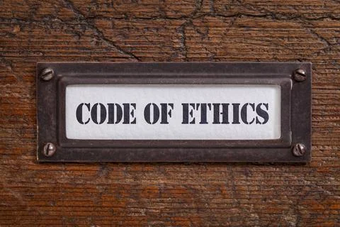  code of ethics - file cabinet label code of ethics - file cabinet label, ... Stock-Fotos