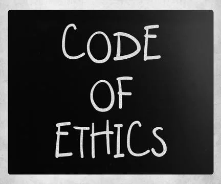 "code of ethics" handwritten with white chalk on a blackboard イラスト素材