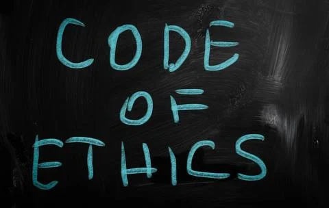 Code of ethics handwritten with white chalk on a blackboard Code of ethics... Stock-Fotos