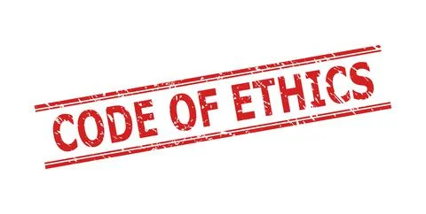 CODE OF ETHICS Stamp Seal with Grunge Texture and Double Parallel Lines Stockillustratie