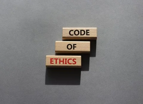 Code of ethics symbol. Concept words Code of ethics on wooden blocks. Beaut.. Stock-Fotos