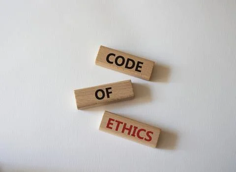 Code of ethics symbol. Concept words Code of ethics on wooden blocks. Beautif 写真素材