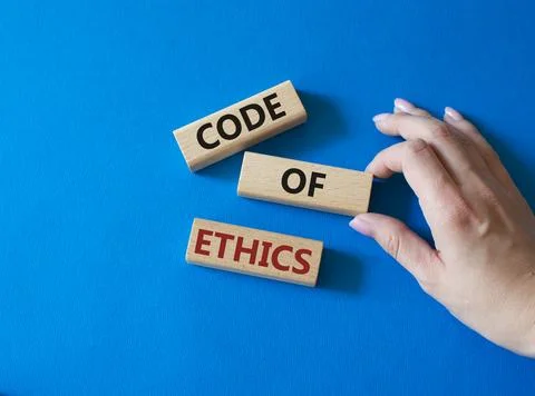 Code of ethics symbol. Concept words Code of ethics on wooden blocks. Beaut.. Stock-Fotos