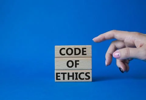 Code of ethics symbol. Concept words Code of ethics on wooden blocks. Beaut.. 写真素材