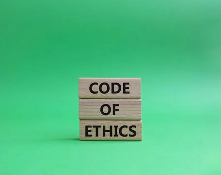 Code of ethics symbol. Concept words Code of ethics on wooden blocks. Beaut.. Foto stock