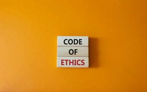 Code of ethics symbol. Concept words Code of ethics on wooden blocks. Beaut.. Stock-Fotos