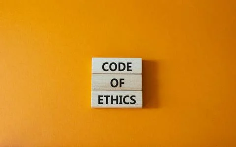 Code of ethics symbol. Concept words Code of ethics on wooden blocks. Beaut.. 写真素材