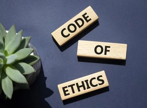 Code of ethics symbol. Concept words Code of ethics on wooden blocks. Beaut.. Stock-Fotos