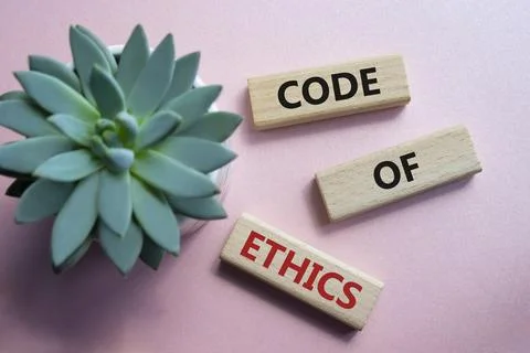 Code of ethics symbol. Concept words Code of ethics on wooden blocks. Beaut.. Stock-Fotos