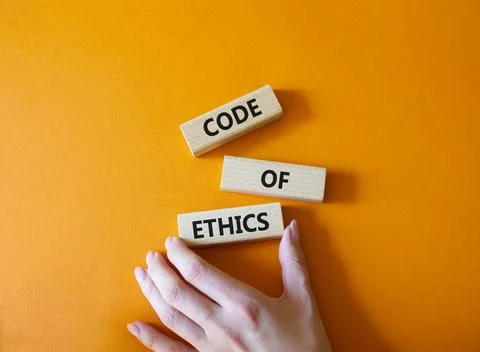 Code of ethics symbol. Concept words Code of ethics on wooden blocks. Beaut.. Stock-Fotos