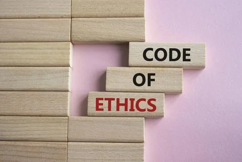 Code of ethics symbol. Concept words Code of ethics on wooden blocks. Beaut.. Stock-Fotos