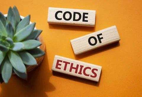 Code of ethics symbol. Concept words Code of ethics on wooden blocks. Beaut.. Stock-Fotos