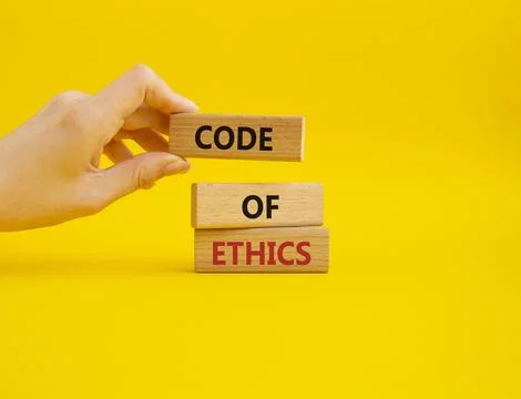 Code of ethics symbol. Concept words Code of ethics on wooden blocks. Beaut.. Stock-Fotos