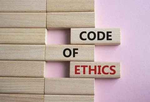 Code of ethics symbol. Concept words Code of ethics on wooden blocks. Beaut.. Stock-Fotos