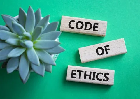 Code of ethics symbol. Concept words Code of ethics on wooden blocks. Beaut.. Stock-Fotos
