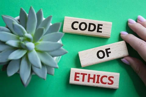 Code of ethics symbol. Concept words Code of ethics on wooden blocks. Beaut.. Stock-Fotos