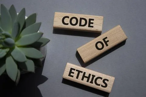 Code of ethics symbol. Concept words Code of ethics on wooden blocks. Beaut.. Stock-Fotos