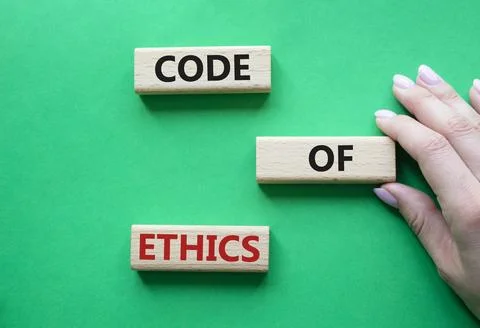Code of ethics symbol. Concept words Code of ethics on wooden blocks. Beaut.. Stock-Fotos