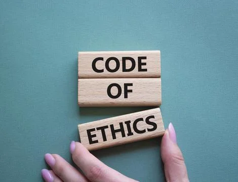 Code of ethics symbol. Concept words Code of ethics on wooden blocks. Beaut.. Stock-Fotos