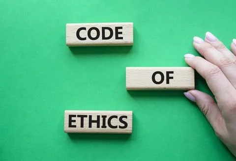 Code of ethics symbol. Concept words Code of ethics on wooden blocks. Beaut.. Stock-Fotos