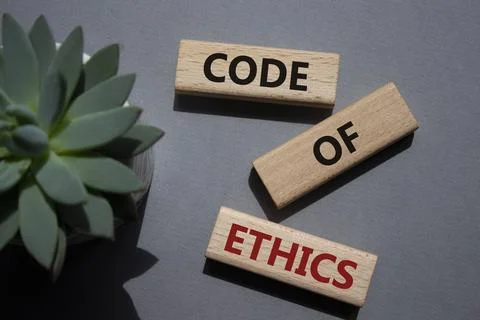 Code of ethics symbol. Concept words Code of ethics on wooden blocks. Beaut.. Stock-Fotos