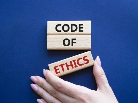 Code of ethics symbol. Concept words Code of ethics on wooden blocks. Beaut.. Stock Photos