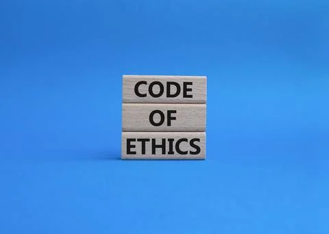 Code of ethics symbol. Concept words Code of ethics on wooden blocks. Beautif Stock-Fotos
