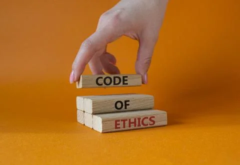 Code of ethics symbol. Concept words Code of ethics on wooden blocks. Beaut.. Stock-Fotos