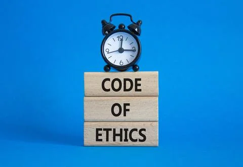 Code of ethics symbol. Concept words Code of ethics on wooden blocks with a.. Foto stock