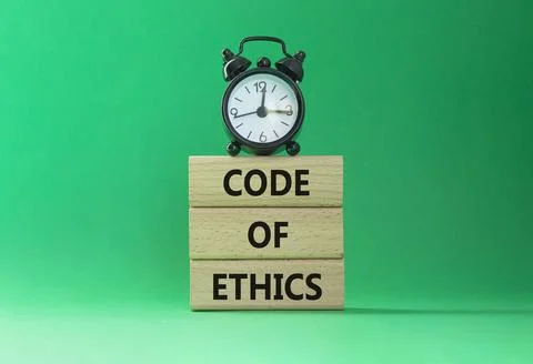 Code of ethics symbol. Concept words Code of ethics on wooden blocks with a.. Foto stock
