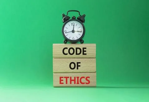 Code of ethics symbol. Concept words Code of ethics on wooden blocks with a.. Stock-Fotos