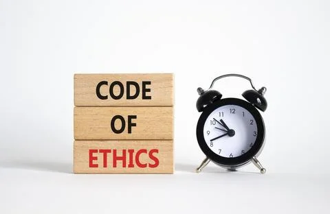 Code of ethics symbol. Concept words Code of ethics on wooden blocks with a.. Foto stock
