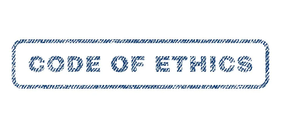 Code Of Ethics Text Textile Seal Stamp Watermark Stock Illustration