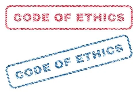 Code Of Ethics Text Textile Seal Stamp Watermarks Stock-Illustration