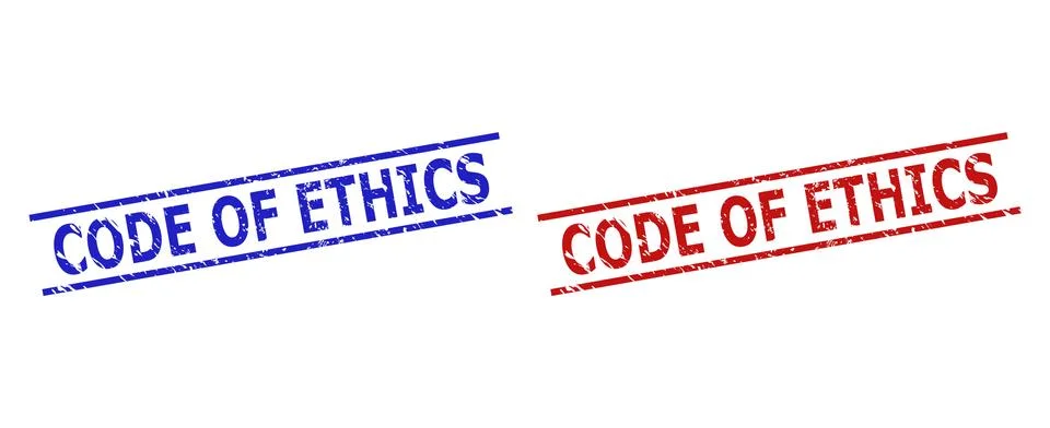 CODE OF ETHICS Watermarks with Corroded Texture and Parallel Lines Stock Illustration