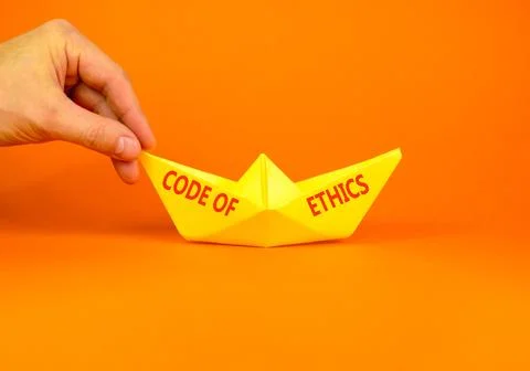 Code of ethics words symbol. Concept words Code of ethics on beautiful yellow Stockfoto's