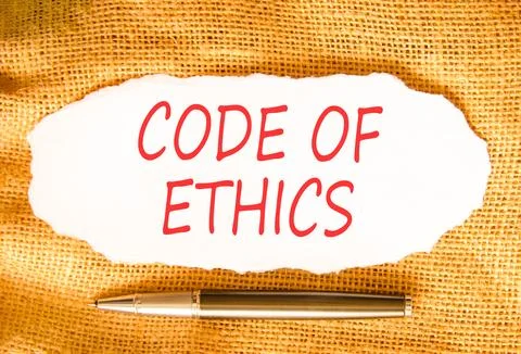 Code of ethics words symbol. Concept words Code of ethics on beautiful whit.. 库存照片