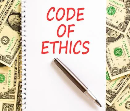 Code of ethics words symbol. Concept words Code of ethics on beautiful whit.. 写真素材