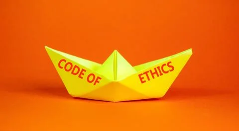 Code of ethics words symbol. Concept words Code of ethics on beautiful yell.. 库存照片