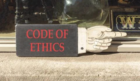 Code of ethics words symbol. Concept words Code of ethics on beautiful blac.. Stock Photos