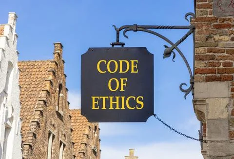 Code of ethics words symbol. Concept words Code of ethics on beautiful blac.. 库存照片