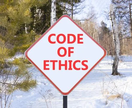 Code of ethics words symbol. Concept words Code of ethics on beautiful whit.. 库存照片