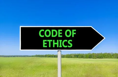 Code of ethics words symbol. Concept words Code of ethics on beautiful blac.. 库存照片